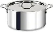 All-Clad 4508 Stainless Steel Tri-Ply Bonded Dishwasher Safe Stockpot with Lid/Cookware, Silver