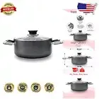 Versatile 8.5QT Cookware: Non-Stick Aluminum Dutch Oven with Cool-Touch Handles