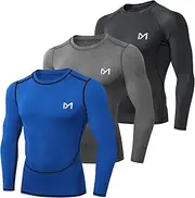 [MEETYOO] Men’s Compression Base Layer Top Long Sleeve T-Shirt Sports Gear Fitness Tights for Running Gym Workout