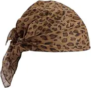 Sdopbinbin Leopard Print Bandana Scarf Neckerchief for Women Summer Chiffon Bandana for Women Square Neck Hair Scarf