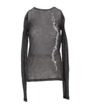 Ann Demeulemeester Fiene Printed Long-Sleeved T-Shirt XS Black