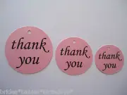 10 Kraft Pink Gift Swing Tags Wedding Favour Thank you Bomboniere Round S4