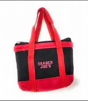 NEW Trader Joe's Micro Tote with Reusable Grocery Bag Red Black Free Ship Mini