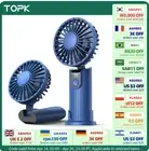 TOPK 5000mAh Mini Portable Fan USB Rechargeable Hand Held Fan
