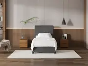 My Style Tapered Headboard & Standard Base - King Single / Gunmetal / Drawer Base