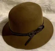 Nine West Women's Brown Floppy Cloche Wool Hat Style 4710