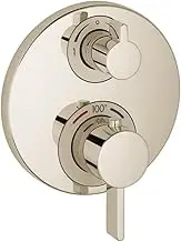 hansgrohe Ecostat S -Handle -inch Wide Thermostatic Shower Valve Trim in Polished Nickel, 15757831