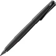 LAMY studio lx-all-black - Fountain Pen in elegant metal body - steel nib, partially platinum-plated & in nib size F - incl. LAMY T 10 blue ink cartridge