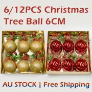 6/12PCS Christmas Xmas Tree Ball Bauble Hanging Home Party Ornament Decor
