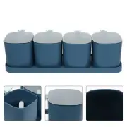 Spice Container with Spoon Kitchen Seasoning Bottles Pots Jars Labels Condiment