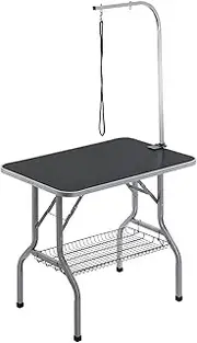 VEVOR Pet Grooming Table Arm with Clamp, 915 x 610mm Dog Grooming Station, Foldable Pets Grooming Stand for Medium and Small Dogs, Free No Sit Haunch Holder with Grooming Loop, Bearing 149.7kg