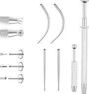 [AccGin] Piercing Taper Ball Grabber Tool for Jewelry Change– 14G 16G 18G 20G Stainless Steel Applicator, Flat Back Earrings, Threadless Insertion Pin, Body Piercing Kit for Ear, Nose, Lip Piercings
