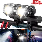 90000LM Luces de LED para bicicletas USB recargable impermeable + Luz Trasera