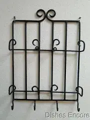 Bard's Stacked Black Metal Display Rack for Four Cup & Saucer Sets 11 1/4" x 16"