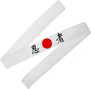 [GLSTOY] Traditional Japanese Samurai Headband Karate Accessory Chef Headband Wide for Men Decorative Karate Headwear