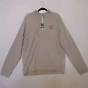 Johnnie-O Pullover Men XL Mock Neck Brown Sully 1/4 Zip Logo READ NWT