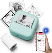 Mini Pocket Thermal Sticker Printer with Stickers Inkless Bluetooth for Phone