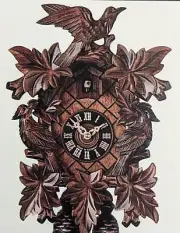 Hones 8 Day 3 Bird And Leaf Cuckoo Clock Germany Black Forest 16"