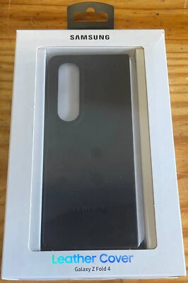 Samsung Leather Case For Samsung Galaxy Z Fold4 - Black
