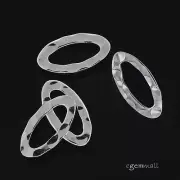 4 Sterling Silver Hammered Oval Ring Link Connector 13mm #99084
