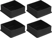uxcell 4Pcs PVC Square Chair Leg Caps, 80mm x 80mm OD Black Furniture Feet Pads Table Foot Cover Caps Floor Protectors for Patio Table Cabinet Bed Furniture