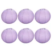 6pcs 16 Inch Folding Hanging Paper Lanterns for Wedding Home Party Light Purple