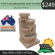 Water Feature Solar LED lights 4 Tier Cascading Bowls Australia Wide
