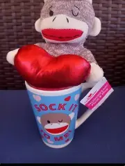 Plush And Mug . Plush Toy Monkey. Sock It To Me Mug NEW