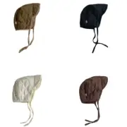 Baby Hat Cotton Bonnet Caps with Ear Protections and Adjustable Ties for Warmth