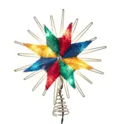 Kurt S. Adler 10-Inch UL 10-Light 8-Point Capiz Multi-Color Star Treetop 9.5