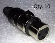 Qty-10 XLR female mic microphone patch cable snake cord end jack connector