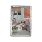 Flair Gifts and Home Bancroft Weave Edge Frame Silver 10 x 15 cm