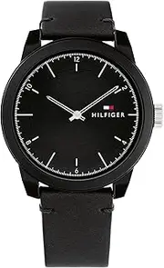[Tommy Hilfiger] Men's Denim Watch, Black/black, 42MM