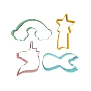 4 Pcs Biscuit Cookie Cutter Set Unicorn Rainbow Star Shape Cutters Mould DIY