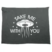 Take Me With You Ufo White - Funny Novelty Soft Sport Microfiber Towel