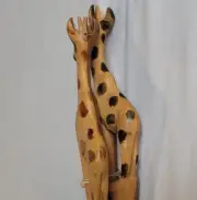 Giraffe Wooden African Salad Spoon Set Hand Carved Wood Giraffe Serving Utensils