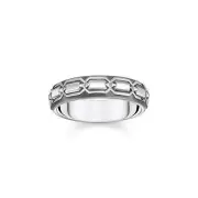 Genuine THOMAS SABO Ring Crocodile shell silver blackened