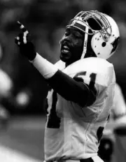 Broderick Thomas Tampa Bay Buccaneers gestures 1990s Old Photo
