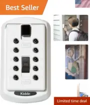 Key Safe Metal Slimline Push Button Combo Lock Box Wall Mount for 2 Keys