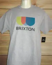 MENS BRIXTON HEATHER GRAY T-SHIRT SIZE M