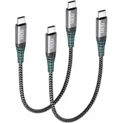 2 Pack 25Cm USB C Cable Short USB C to Type C Cable PD 60W Fast Charger Cable
