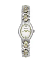 Bulova Women's Two Tone Yellow & White Watch New with Tags & Box 98T65