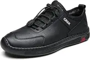 [JiuQing] Men's Dress Sneakers Casual Loafers Flat Non-Slip Walking Business Work Shoes