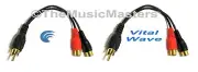 2 Premium RCA Audio "Y" Cable Adapter HQ Splitter 1 Male to 2 Female Jacks VWLTW