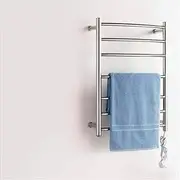 Heated Towel Rail, Electric Towel Rack Straight Bathroom Radiator 7-Bar Drying Rack 304 Stainless Steel Towel Warmer Home Bathroom Accessories