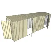 Build-A-Shed 1.2 x 6.0 x 2.0m Skillion Dual Single Hinged Side Doors Shed - Cream
