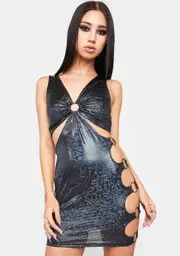 Night Glam Pose Holographic Dress