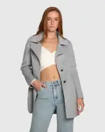 [Belle & Bloom] Ex-Boyfriend Wool Blend Oversized Jacket - Grey Marle