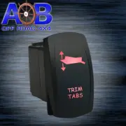 Rocker switch 6M50RM 12V TRIM TABS LED red MOMENTARY marine boat waterproof DPDT