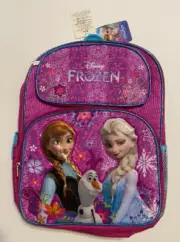Frozen Elsa Anna 16” School Backpack with Olaf Large Bag - Floral Snowflake